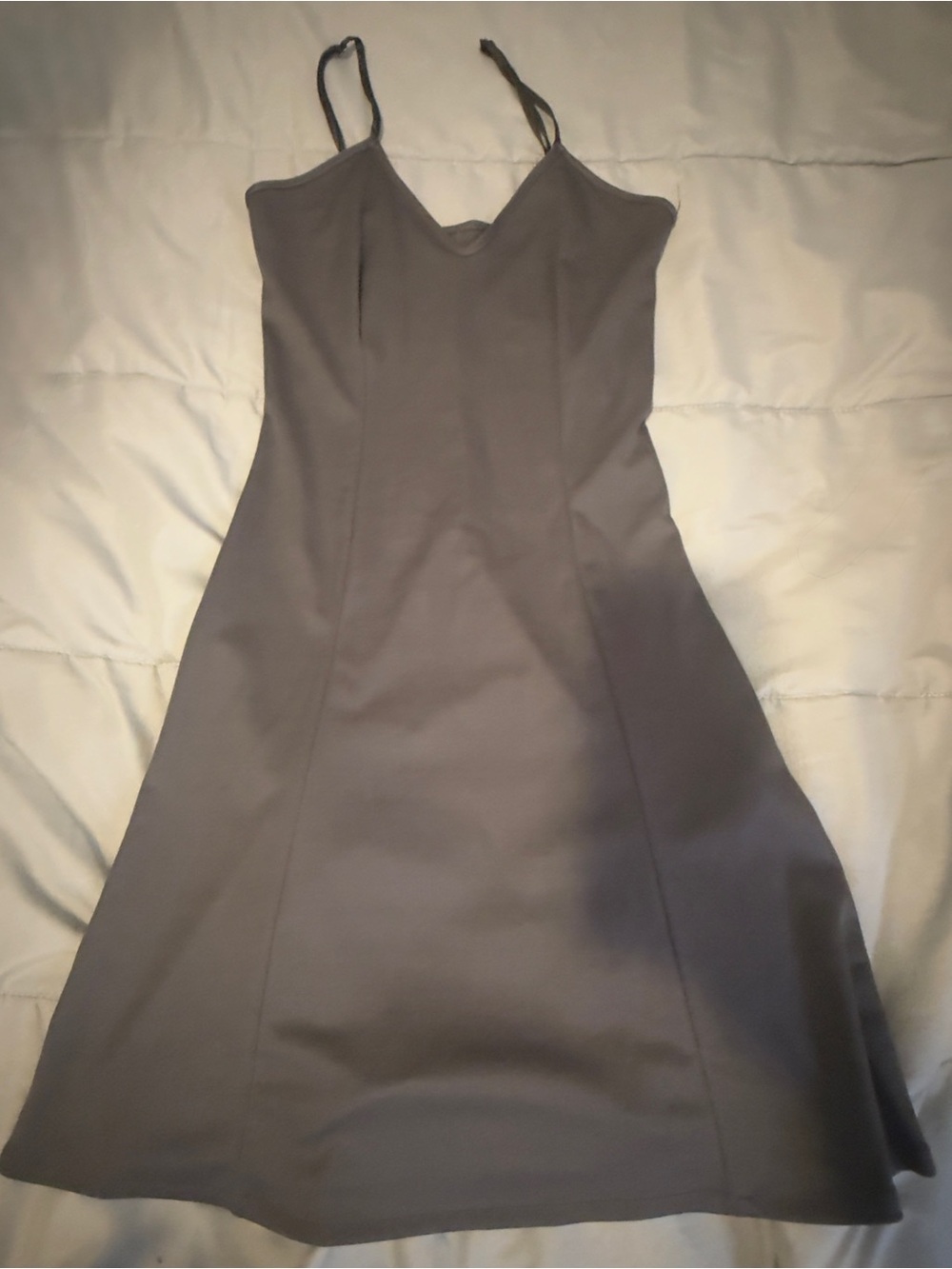 Slip-Style Gray Spaghetti Strap Dress